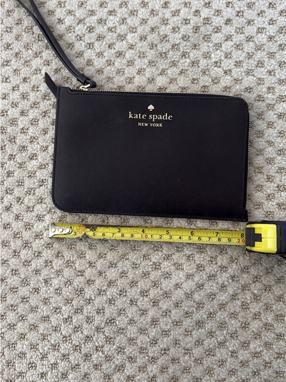 kate spade Black Leather Zip-Around Wristlet